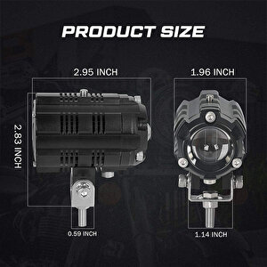Offroad Sis Lambası 6.5 Cm X 4.5cm 6.5cm Beyaz-sarı 10w 12-80v Set/ Lass347