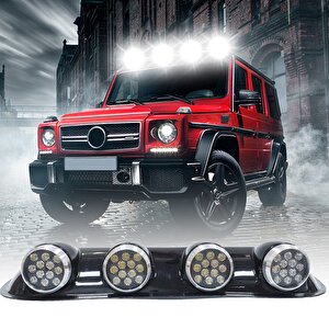Offroad Sis Lambası 12x4 Led Yuvarlak Siyah /lass243