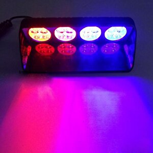 Cam İçi Çakar Lamba Uzaktan Kumandalı 16 Led 24w 12v Kırmızı-mavi / Lapa520