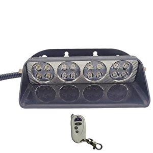 Cam İçi Çakar Lamba Uzaktan Kumandalı 16 Led 24w 12v Kırmızı-mavi / Lapa520