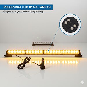 4'lü Tepe Modlu Lamba Mıknatıslı 12-24v Sarı-sarı 59cm / Lapa117