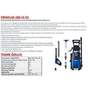 Premium 200-15 Eu - 200 Bar Basınçlı Yıkama Makinası