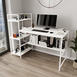 Arion Raflı Çalışma Masası Beyaz