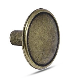Düğme Daire Metal Eskitme Antik (4 Adet) Mobilya Mutfak Çekmece Dolap Dolabı Kulpu Kulbu Kulpları