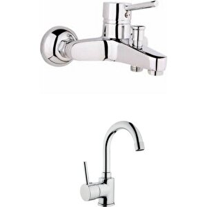 Delta Lavabo Bataryası + Aç Kapa Banyo Bataryası