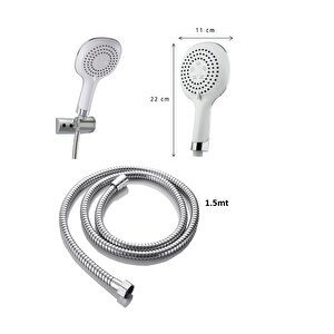 Banyo Bataryası Için Duş Hortumu Ve Duş Başlığı Seti 3 Parça Takım Tasarruflu