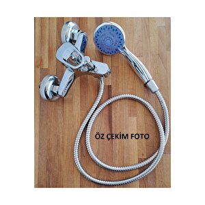 Banyo Duş Bataryası Sıcak Soğuk Mix Banyo Çeşmesi Ve Spiral Hortum Ve Başlık Seti Prinç