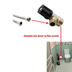 Metal Aç Kapa Vanalı Kumlanmış Kumlamalı Taharet Musluğu Sağlam Ara Musluk Wc Klozet 0473
