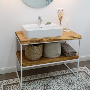 Ağaç Banyo Dolabı Beyaz