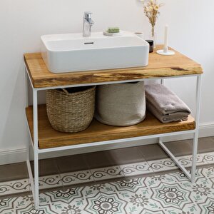 Ağaç Banyo Dolabı Beyaz