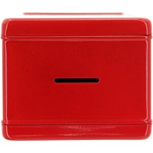 Büyük Boy Kilitli Kasa Kumbara Anahtarlı Mini Metal Para Kasası 18x12x10cm Dekoratif Kırmızı