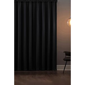 Blackout Işık Geçirmez Fon Perde Siyah Pilesiz Ekstraforlu Karartma Güneşlik  V-11 250 x 250 cm