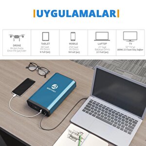 Acopower X230 14.8volt 13amper Li-ion Yedek Buzdolabı Aküsü + Powerbank + Led Lamba
