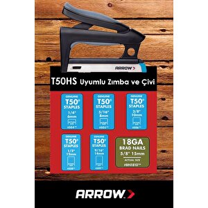Arrow T50hs 6-14mm Zımba /15mm Çivi Profesyonel Mekanik Zımba Ve Çivi Tabancası + 1250 Adet Zımba