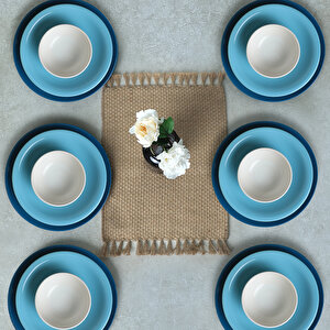Keramika Blue Mix Yemek Takımı 18 Parça 6 Kişilik 031-413-420