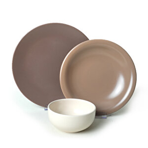 Keramika Brown Mix Yemek Takımı 18 Parça 6 Kişilik 950-958-977