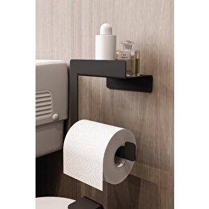 Paslanmaz Çelik Wc Kağıtlık Tuvalet Kağıdı Askısı Siyah