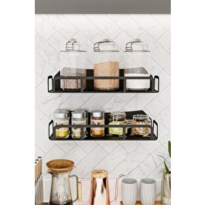 Mutfak Kiler Baharatlık Rafı Kupa Bardak Kavanoz Düzenleyici Baharat Takımı Organizer (2'li Set)