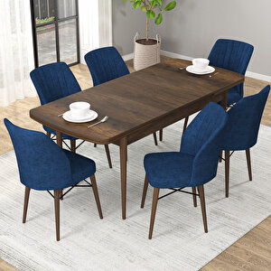 Novana Barok Desen 80x132 Suntalam Açılabilir Mutfak Masası Takımı 6 Adet Sandalye