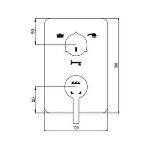 Eca Mina Ankastre Banyo Bataryası 2 Parça Set / 3 Yollu (102167304h-k+102166301)