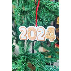 Yılbaşı Ağacı Süsü Kurabiye 2024 Yazılı