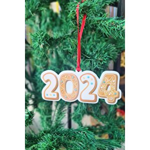 Yılbaşı Ağacı Süsü Kurabiye 2024 Yazılı