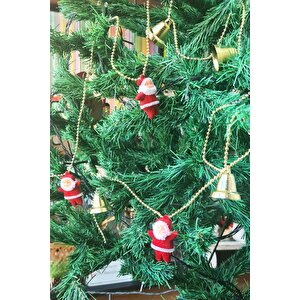 Yılbaşı Çam Ağacı Süsü Zincir Süs Noel Babalı Yılbaşı Çanları 150 Cm