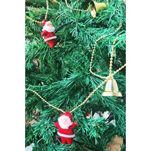 Yılbaşı Çam Ağacı Süsü Zincir Süs Noel Babalı Yılbaşı Çanları 150 Cm