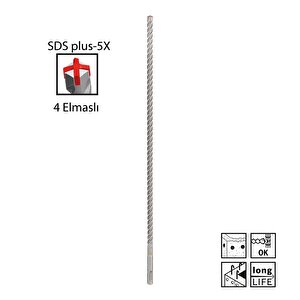 Sds Plus-5x 10 X 460 Mm Dört Elmaslı Matkap Ucu 2608833803