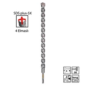 Sds Plus-5x 25 X 450 Mm Dört Elmaslı Matkap Ucu 2608836650