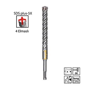 Sds Plus-5x 25 X 250 Mm Dört Elmaslı Matkap Ucu 2608836649