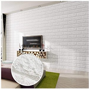 38x35cm Silinebilir Beyaz Kendinden Yapışkanlı Duvar Kağıdı Esnek Köpük Panel 3d Boyut Tuğla Desen