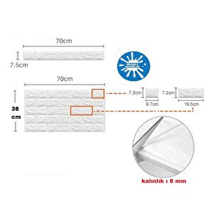 70x38cm Puf 8mm Kalın Dolgulu Isı Ve Ses Yalıtımı Dekoratif Kendinden Yapışkanlı Duvar Paneli Kağıdı