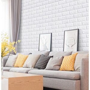 50x50 Cm 0,27 M² Silinebilir Kendinden Yapışkanlı Duvar Kağıdı Esnek Köpük Panel 3d Tuğla Desen
