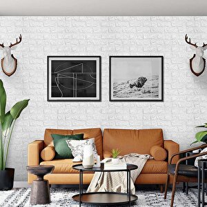 50x50 Cm 0,27 M² Silinebilir Kendinden Yapışkanlı Duvar Kağıdı Esnek Köpük Panel 3d Tuğla Desen