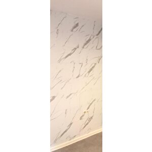 60-30 Cm Beyaz Mermer Desen Yapışkanlı Yer Duvar Döşemesi Nwyp10