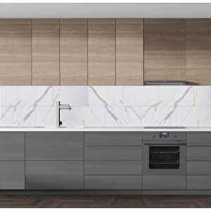 Bs1751 60-30 Cm Beyaz Mermer Desen Yapışkanlı Duvar Döşemesi Shiny Nwyp10