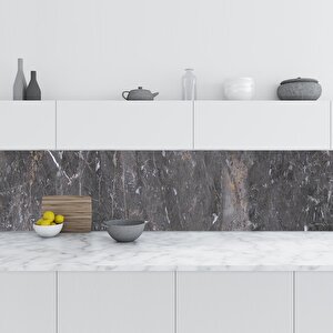 Mutfak Tezgah Arası Folyo Fayans Kaplama Folyosu Limestone Marble 60x300 cm