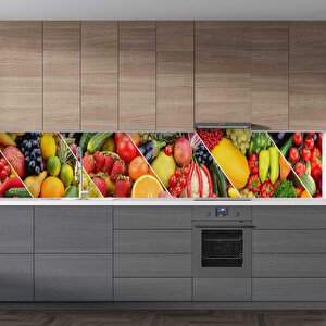 Mutfak Tezgah Arası Folyo Fayans Kaplama Folyosu Sebze Meyve 60x200 cm