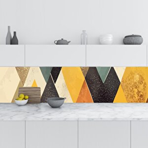 Mutfak Tezgah Arası Folyo Fayans Kaplama Folyosu Teknik Geometri 60x200 cm