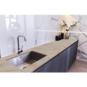 Tezgah Üstü Fayans Kaplama Folyosu Mutfak Tezgahı Kaplama Rustik Beige Marble 70x200 cm