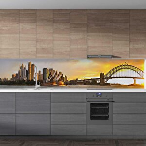 Mutfak Tezgah Arası Folyo Fayans Kaplama Folyosu Sidney Limanı 60x500 cm