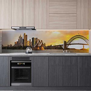 Mutfak Tezgah Arası Folyo Fayans Kaplama Folyosu Sidney Limanı 60x500 cm