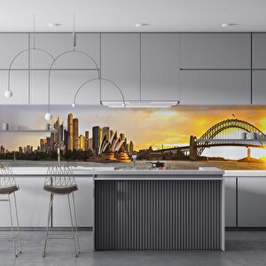 Mutfak Tezgah Arası Folyo Fayans Kaplama Folyosu Sidney Limanı 60x200 cm