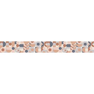 Mutfak Tezgah Arası Folyo Fayans Kaplama Folyosu Kahve Geometrik Mozaik 60x400 cm 
