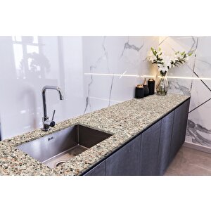 Tezgah Üstü Fayans Kaplama Folyosu Mutfak Tezgahı Kaplama Granite Marble Design 70x300 cm 