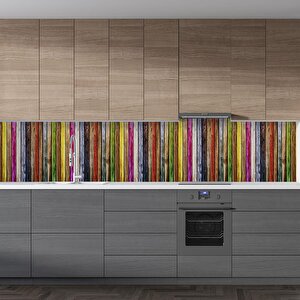 Mutfak Tezgah Arası Folyo Fayans Kaplama Folyosu Renkli Ahşaplar 60x500 cm