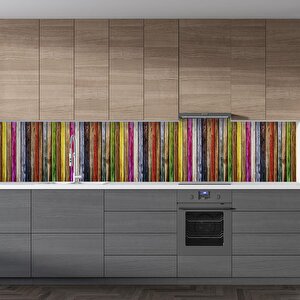 Mutfak Tezgah Arası Folyo Fayans Kaplama Folyosu Renkli Ahşaplar 60x200 cm