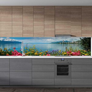 Mutfak Tezgah Arası Folyo Fayans Kaplama Folyosu Cenevre Gölü 60x200 cm