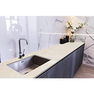 Tezgah Üstü Fayans Kaplama Folyosu Mutfak Tezgahı Kaplama Beige Marble 70x100 cm